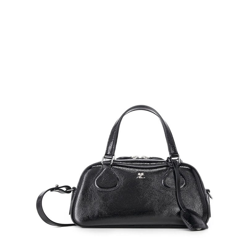 Courrèges Crossbodytas Umhängetasche aus Leder Schwarz