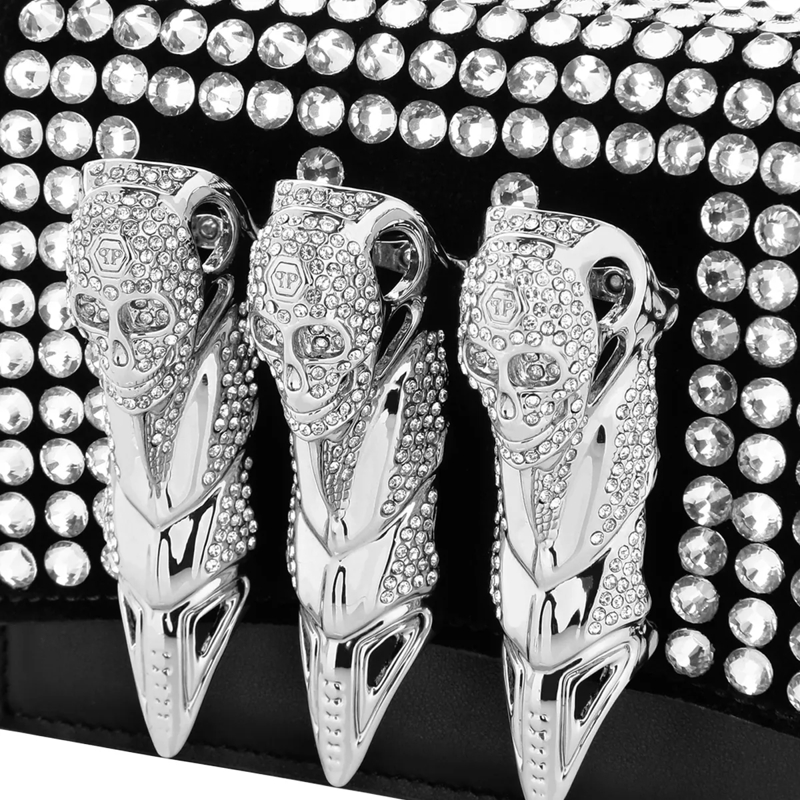 Philipp Plein Schultertasche Schultertasche Skull Mit Schmucksteinen silber(Image 4)