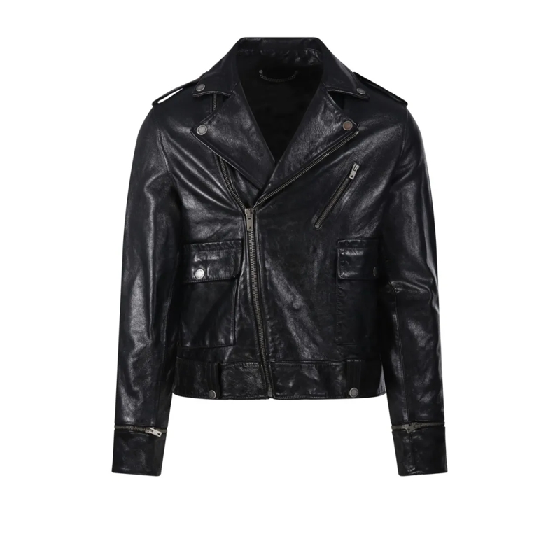 Golden Goose Veste en cuir Jacket Chiodo Black