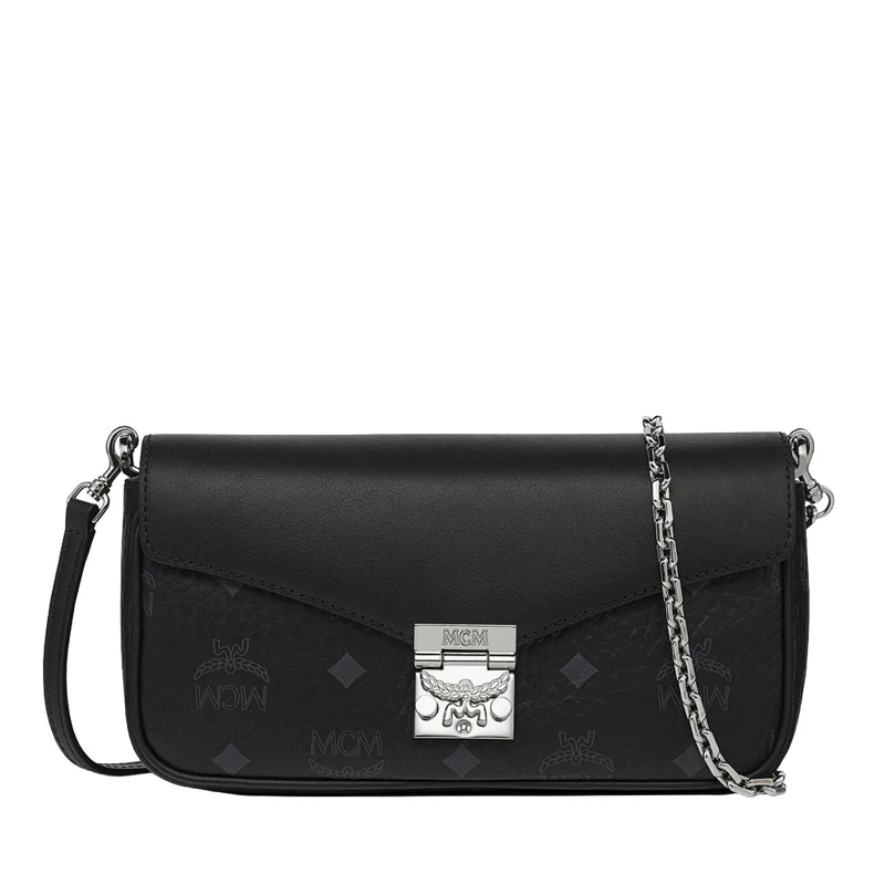 MCM Crossbody Bag Tracy Vi Lthr Mix Crossbody Mni Bk Black