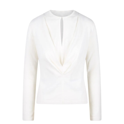 Alberta Ferretti V-Neck Sweater White Pull