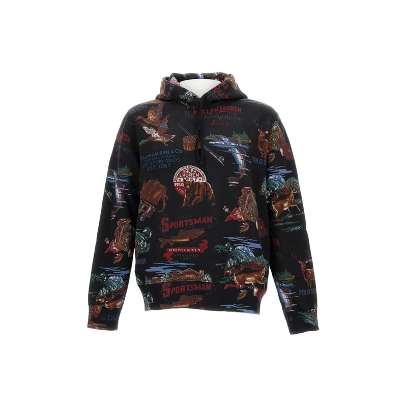 Polo Ralph Lauren  Graphic Print Cotton Blend Hoodie Multicolor