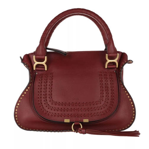 Chloé Marcie Double Carry Bag Smooth Calfskin Sienna Red Tote