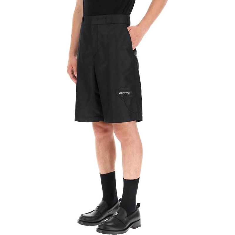 Valentino Garavani Bermuda-Shorts Flower Embroidery Bermuda Shorts Black(Image 2)