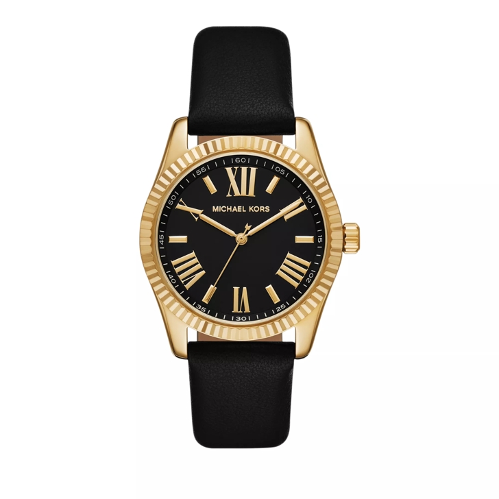 Leather michael hot sale kors watch