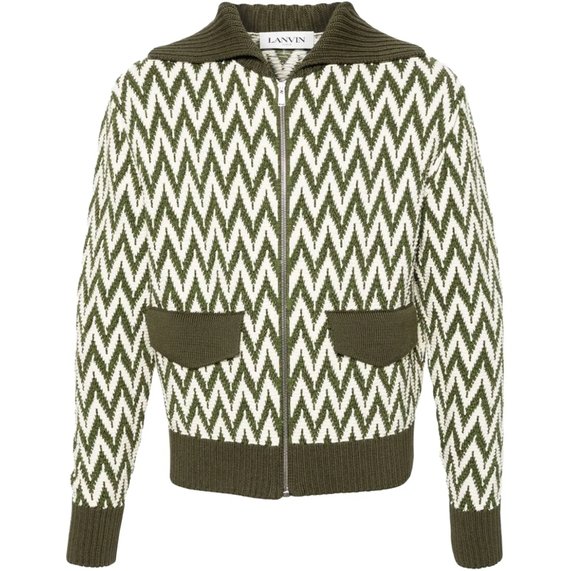 Lanvin  Sweaters Khakiwhite weiß