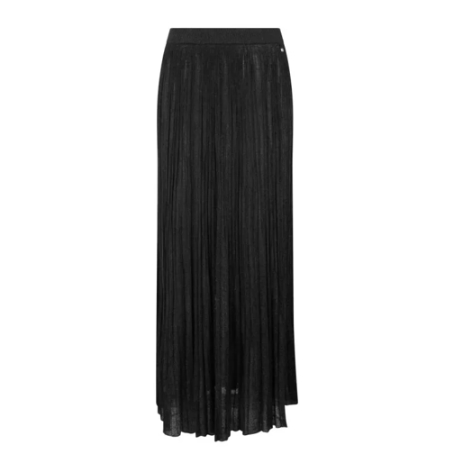 Herno Viscose Lurex Plissé Skirt Black 