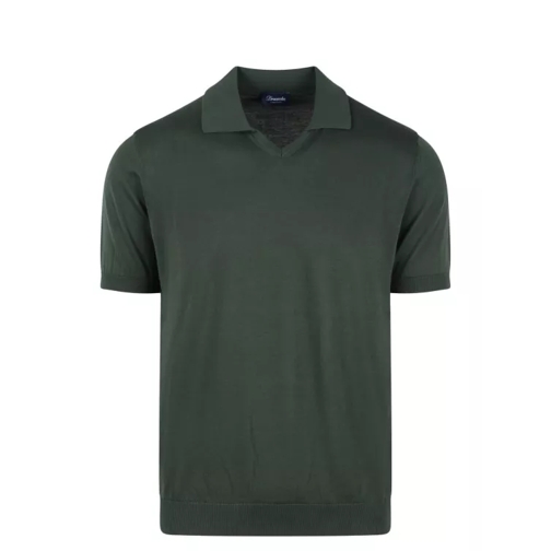 Drumohr Buttonless Cotton Polo Shirt Green 