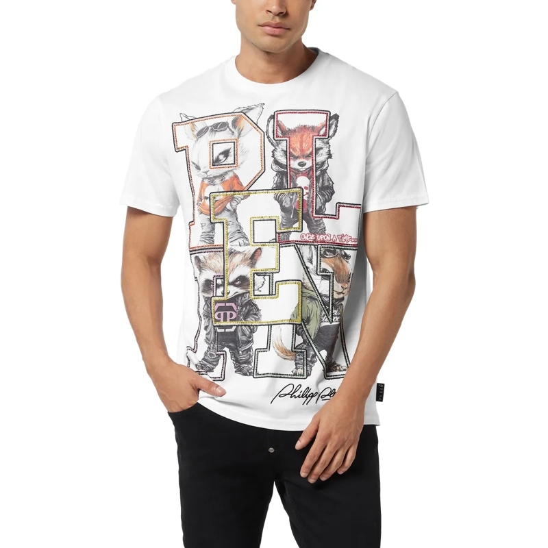 Philipp Plein T-Shirt T-Shirt Rundhalsausschnitt Ss College weiss(Image 3)