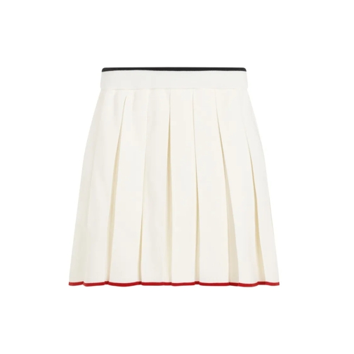 Thom Browne Mini-Röcke Full Needle Stitch Mini Pleated Skirt White