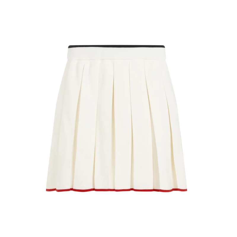 Thom Browne Minijupe Full Needle Stitch Mini Pleated Skirt White