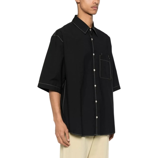 Lemaire Hemd mit Kontrastnähten black black 