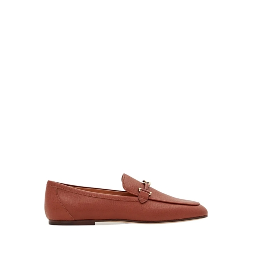 Tod's Ballerina Flat Leather Loafers Brown