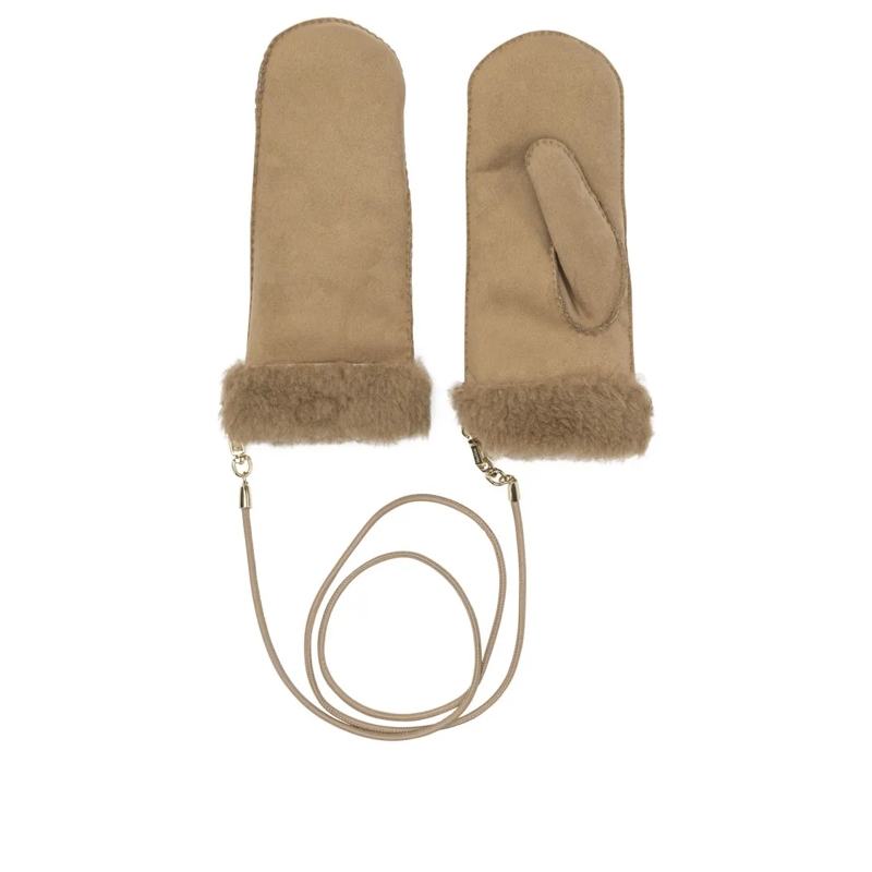 Max Mara Handschoenen Wool Gloves With Plush Cuffs Neutrals