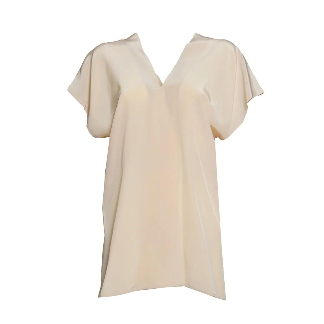 Thumbnail - Aspesi - Blush Pink Silk Crepe Top - Größe 40 - beige