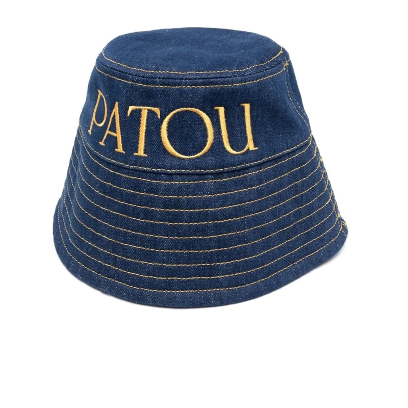 Patou Hut Blue Denim Bucket Hat Green