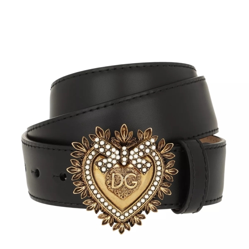 Dolce&Gabbana Devotion Belt Leather Black Leren Riem