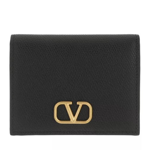 Valentino Garavani Vlogo Flap French Wallet Black Bi-Fold Portemonnaie
