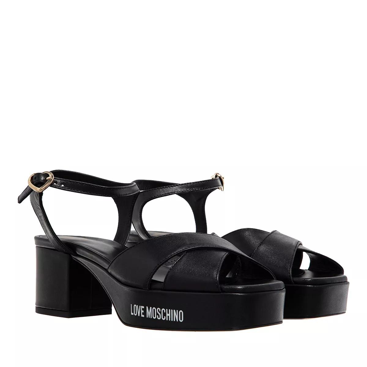 Love Moschino Sandalen & Sandaletten - Rubber Logo - Gr. 38 (EU) - in Schwarz - für Damen