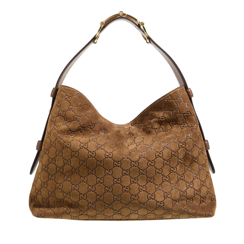 Gucci Hobotas Beatrix Medium Suede Brown