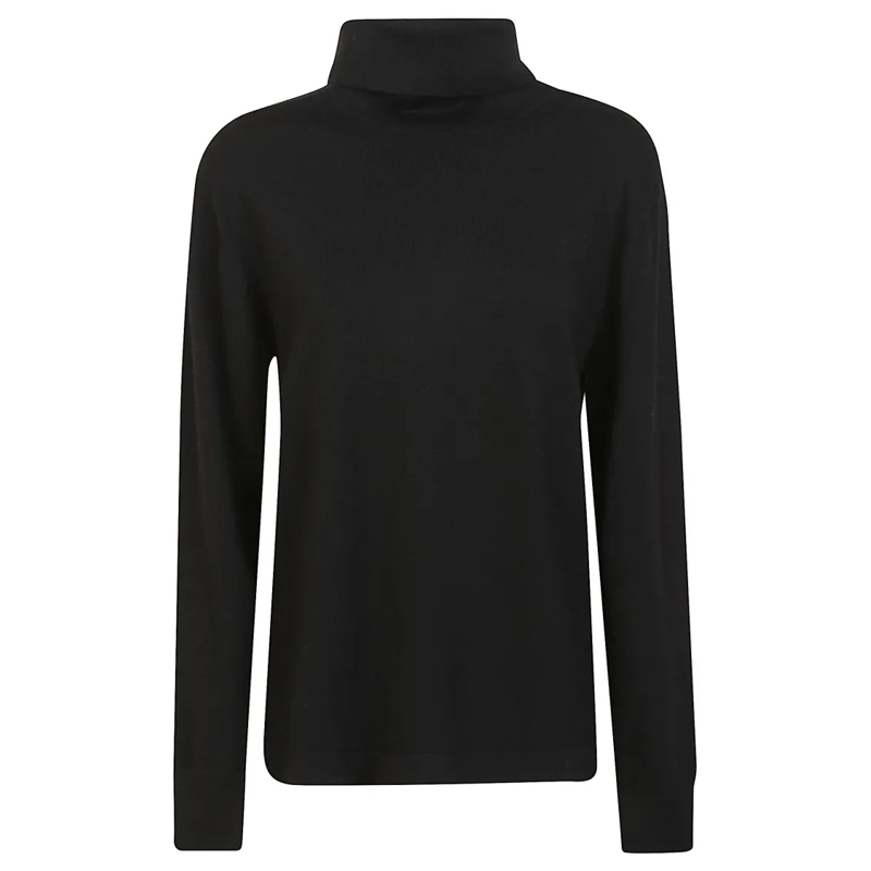 P.A.R.O.S.H. Pull à col roulé Ribbed Turtleneck Sweater With Buttoned Cuffs Black