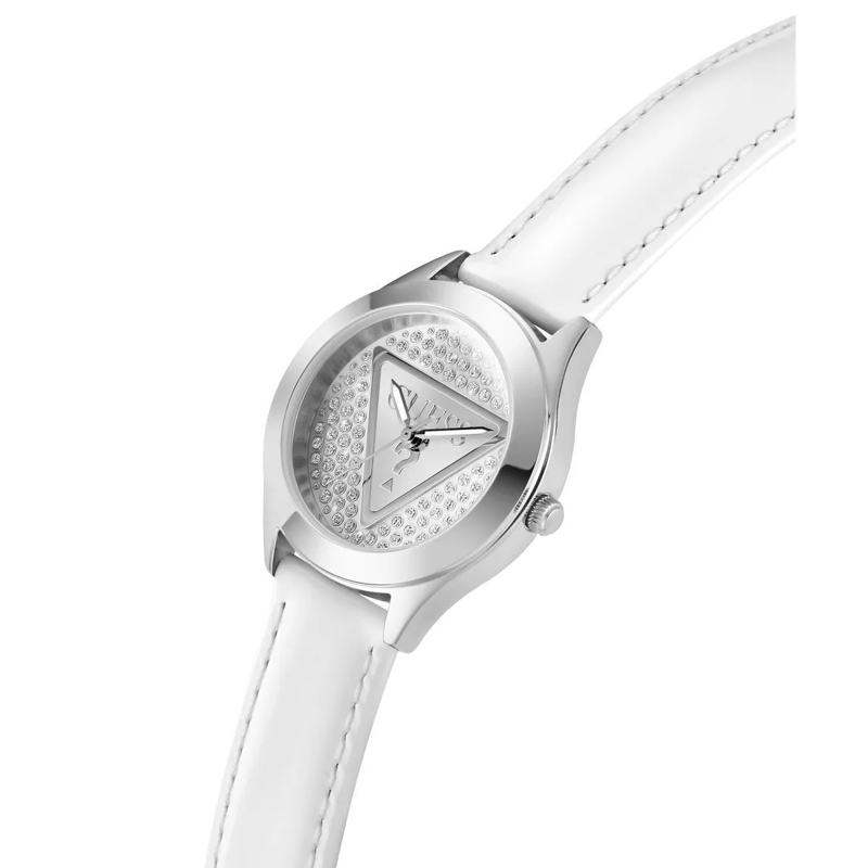 Guess Quarzuhr Quarz-Analoguhr Glitz Plaque weiss(Image 4)