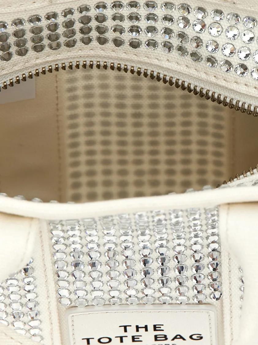 Marc Jacobs Shoppers & Totes 'The Crystal Canvas Crossbody Tote' Crossbody Bag in wit