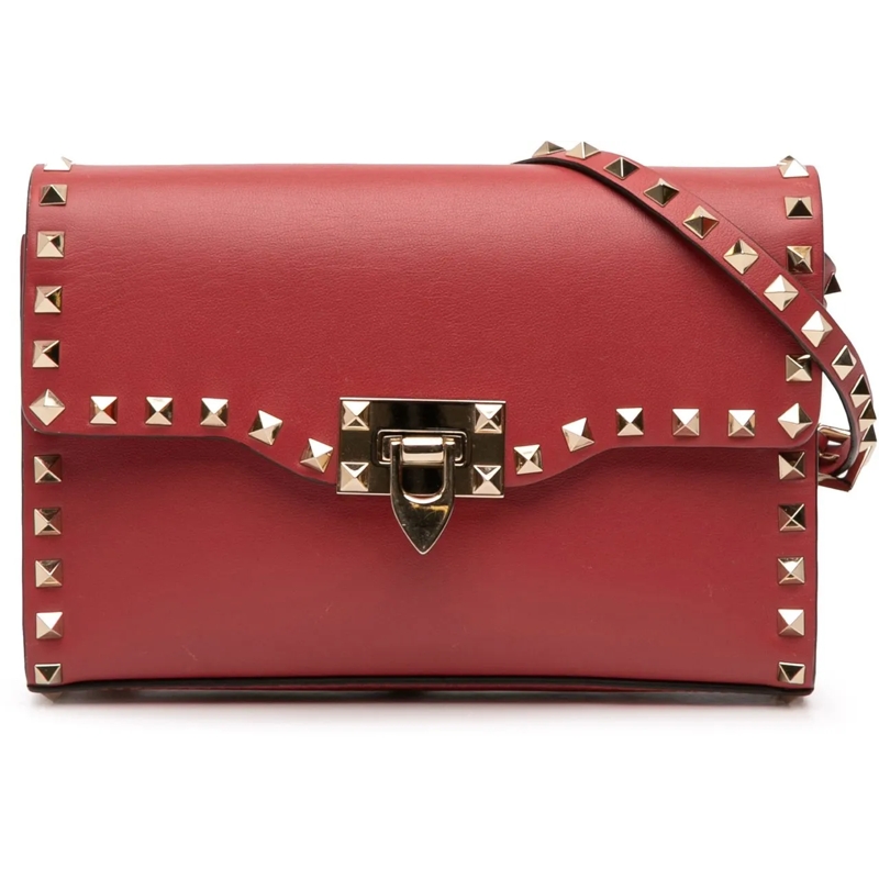 Valentino Garavani Sac à bandoulière Small Leather Rockstud Flap Crossbody rot