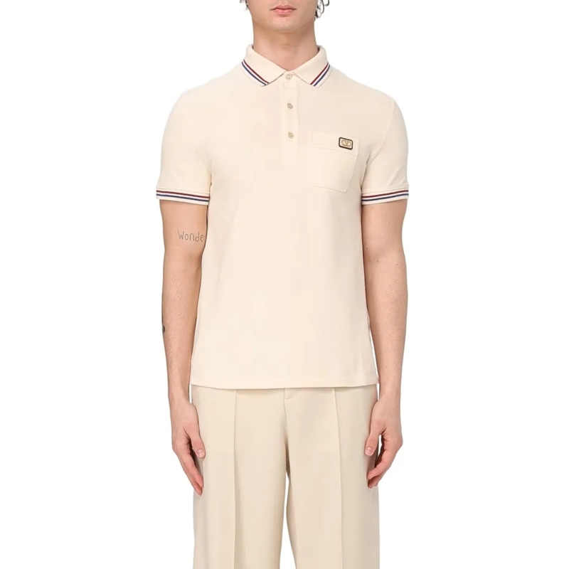 Valentino Garavani Polohemd Short-Sleeved Polo Shirt With Contrasting Accents Neutrals