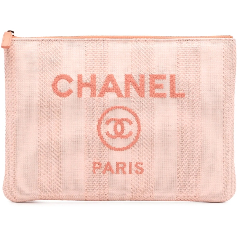Chanel Pochette Medium Tweed Deauville O Case rose