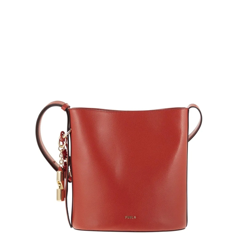 Furla Bucket Bag Compact Structured Bucket Bag With Fine Leather Fi Red