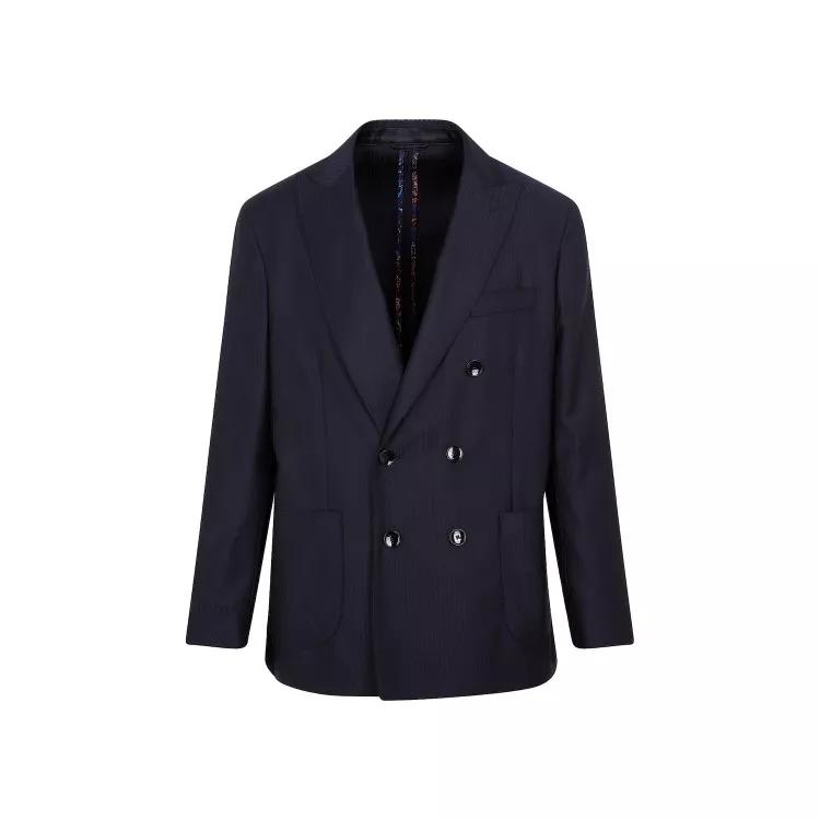 Etro - Blue Virgin Wool Jacket - Größe 46 - blue