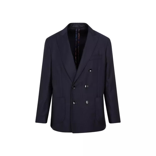 Etro  Blue Virgin Wool Jacket Blue