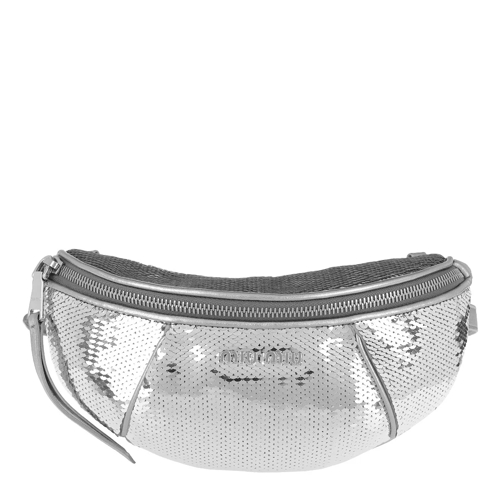 Miu Miu Sequin Belt Bag Leather Silver Crossbody Bag