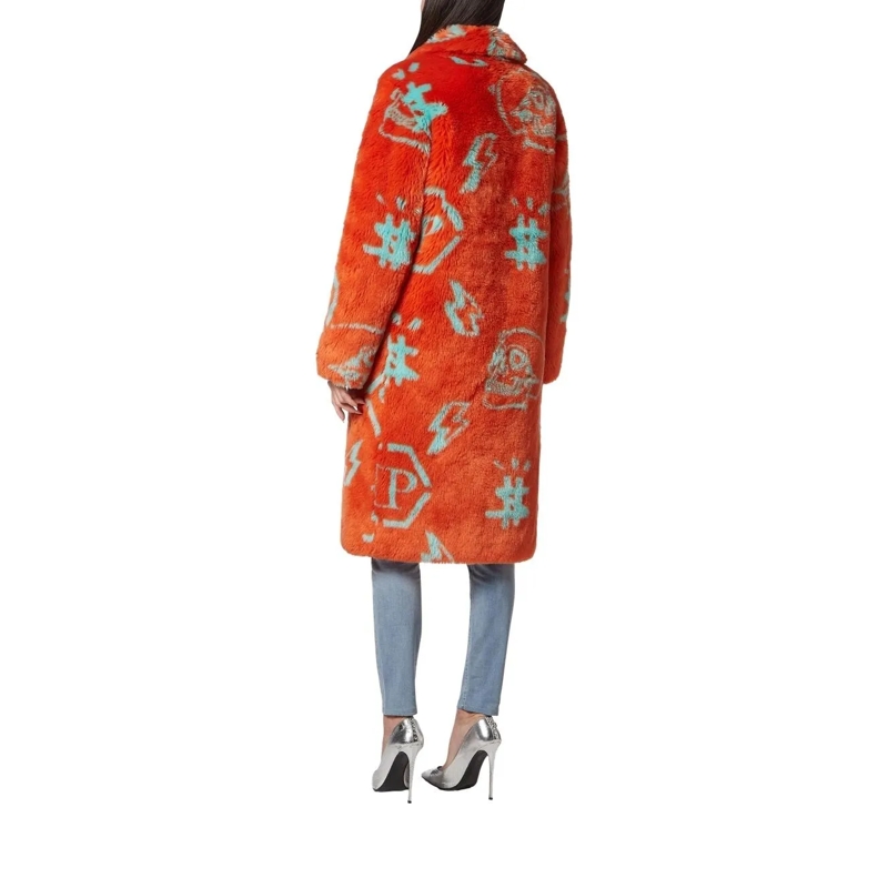 Philipp Plein Wintermantel Mantel Monogram orange(Image 3)