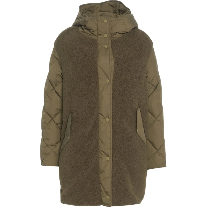 Herno Minikleid Down jacket with faux fur insert grün