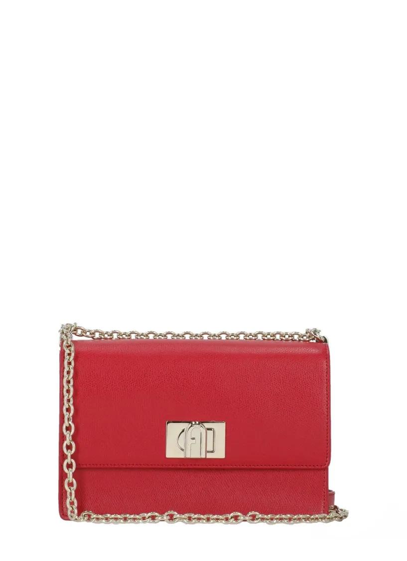 Furla Shopper - Red Pebbled Leather Shoulder Bag - Gr. unisize - in Rot - für Damen