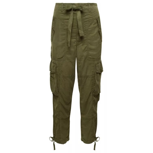 Polo Ralph Lauren Green Cargo Tapered Pants With Drawstring In Lyoce Green Pantalon cargo