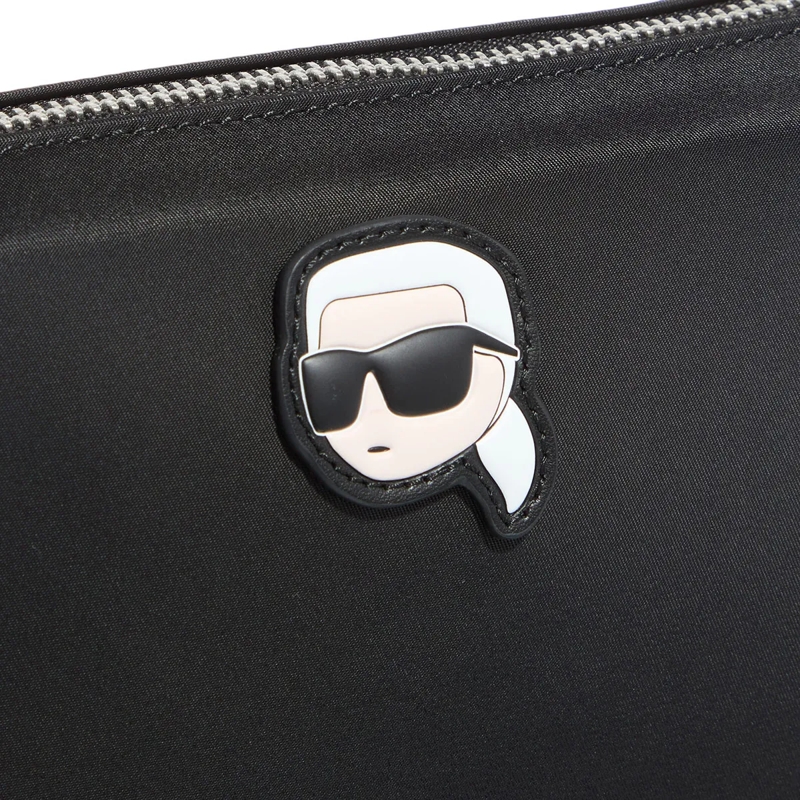 Karl Lagerfeld Crossbody Bag Ikon Nylon Sm Half Moon Sb Black(Image 4)