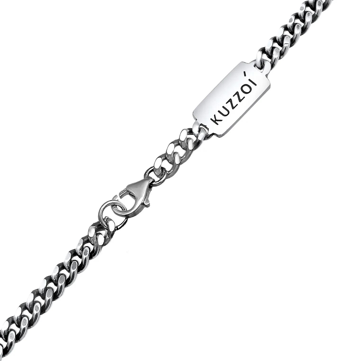 Thumbnail - Kuzzoi Halsketten - Halskette Männerkette Peace Oxidiert Massiv 925 Si - Gr. unisize - in Silber - für Damen