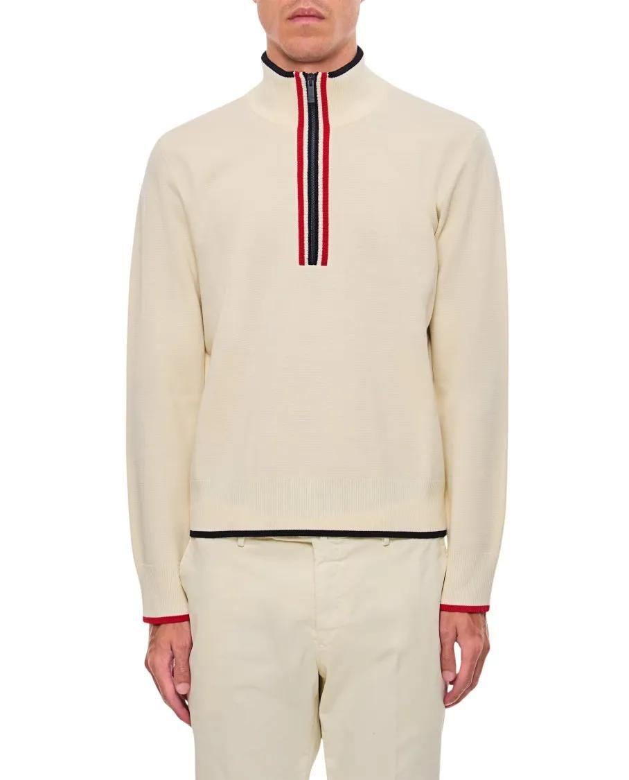 Thom Browne - Half Zip Pullover - Größe 4 - weiß