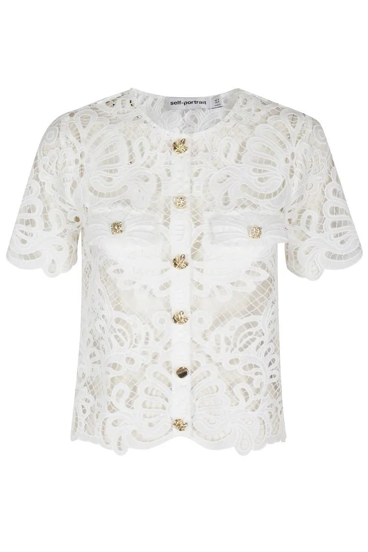 Thumbnail - self-portrait - Intricate Lace Top - Größe 6 - weiß