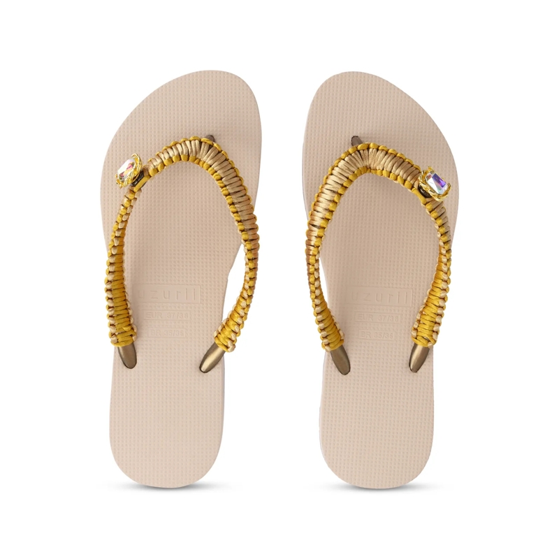 UZURII Flip Flops flip flop Taupe Macrame Switch sand(Image 21)