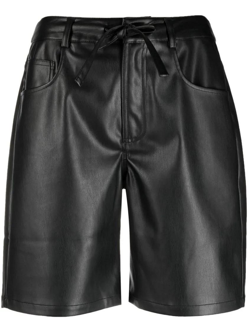 ショートパンツ Proenza Schouler Casual Black Faux Leather Shorts Proenza Schouler Casual Black Faux Leather Shorts Black