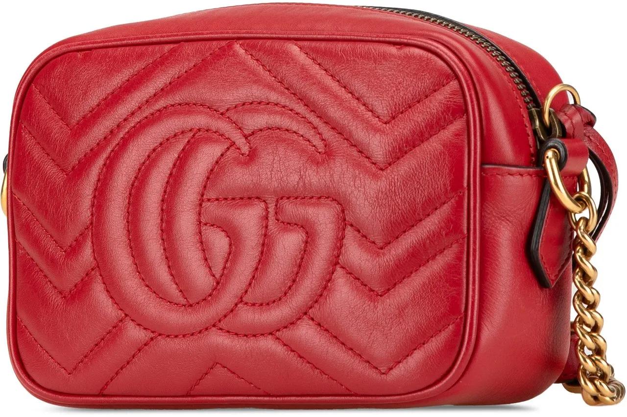 Thumbnail - Gucci Hobo Bags - Mini GG Marmont Matelasse Leather Crossbody - Gr. unisize - in Rot - für Damen