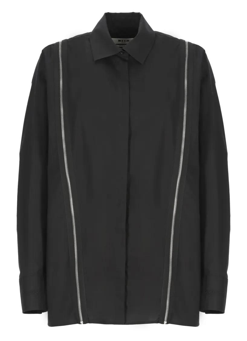 MSGM - Cotton Shirt - Größe 42 - schwarz