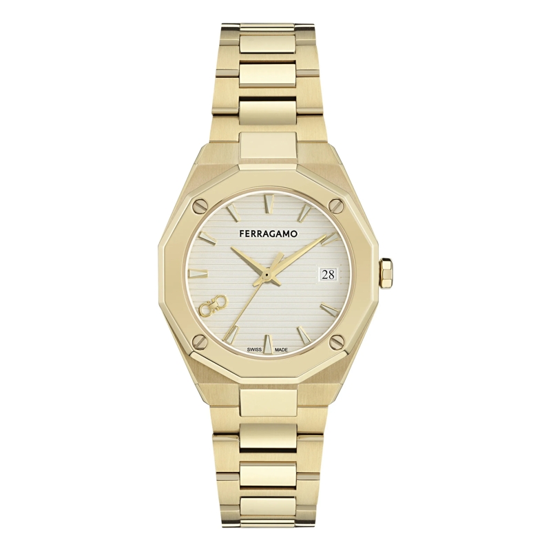 Salvatore Ferragamo Quarzuhr Quarz-Analoguhr Versilia 3H gold