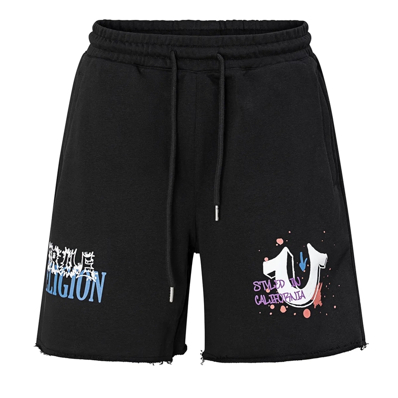 True Religion Shorts - Terry Short- Lockerer Schnitt- Lässiges Trageg schwarz
