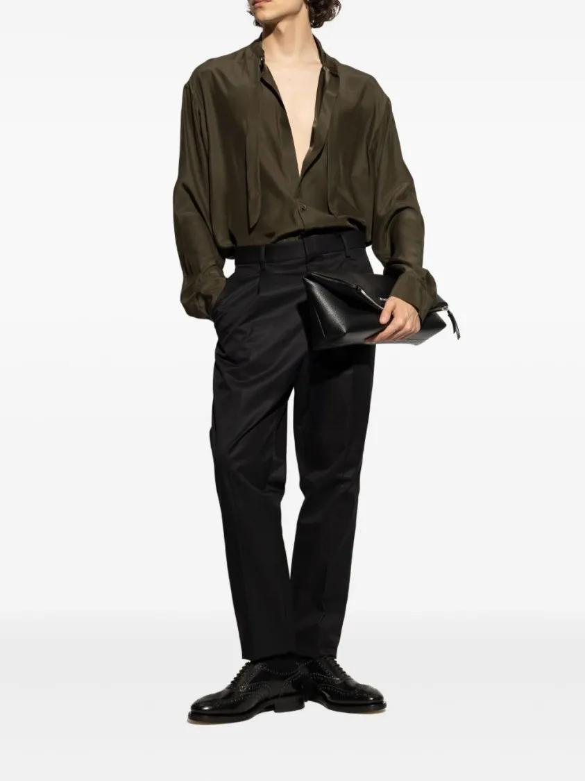 Thumbnail - Wingtip Lace-Up Black Leather Shoes - Gr. 41 (EU) - in Schwarz