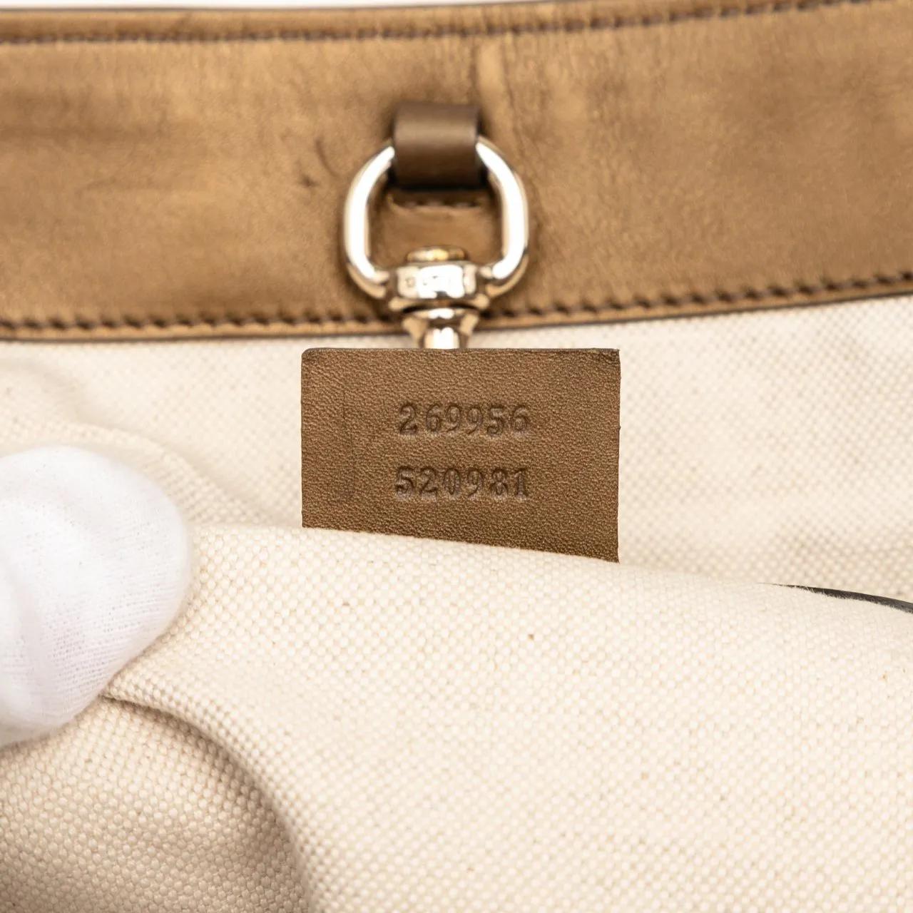 Thumbnail - Gucci Shopper - GG Lurex Heart Bit Tote - Gr. unisize - in Braun - für Damen